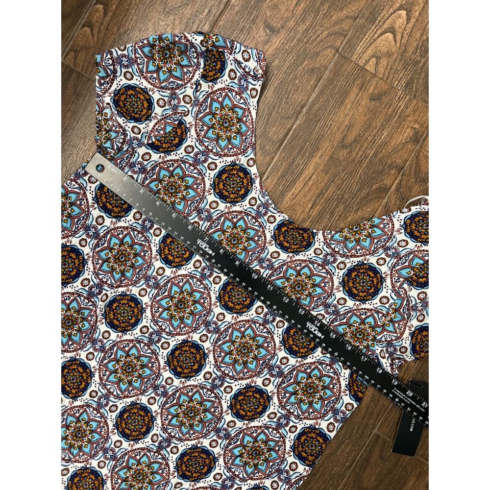NEW LULUS PERFECT GETAWAY BLUE ORANGE MEDALLION PRINT SHIFT DRESS FLOWY BOHO SM - Picture 7 of 10